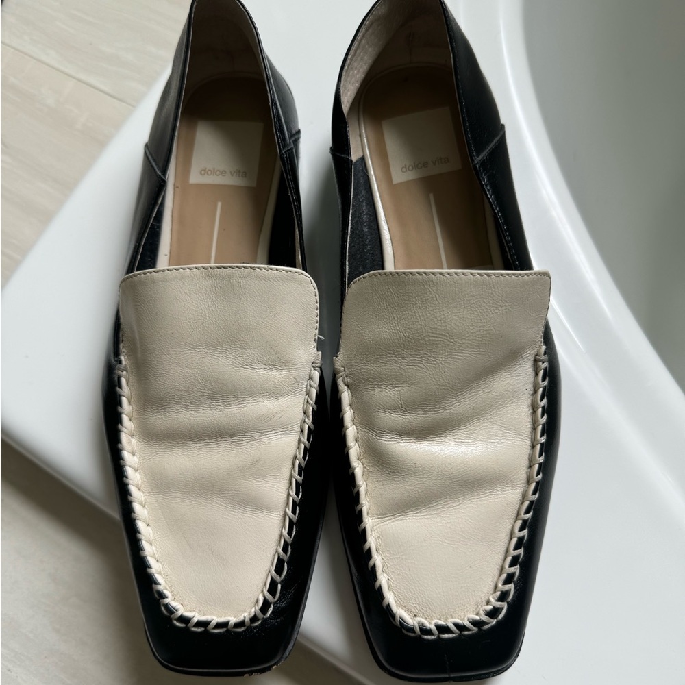 Dolce Vita Black and Cream Loafers